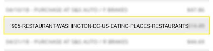 1905 restaurant washington dc us eating places, restaurants