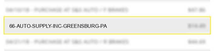 66 auto supply, inc greensburg pa