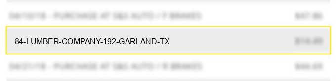 84 lumber company #192 garland tx