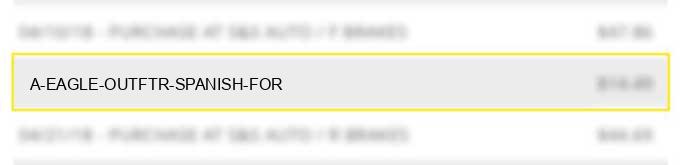 a eagle outftr spanish for