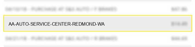 aa auto service center redmond wa