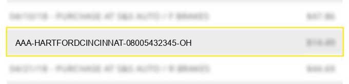 aaa hartford/cincinnat 08005432345 oh