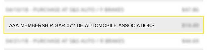 aaa membership gar 072 de automobile associations