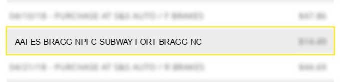 aafes bragg npfc subway fort bragg nc