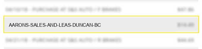 aaron's sales and leas duncan bc