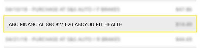 abc financial 888 827 926 abc*you fit health