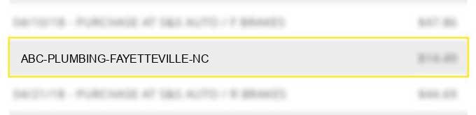 abc plumbing fayetteville nc
