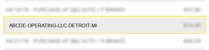 abcde operating llc detroit mi