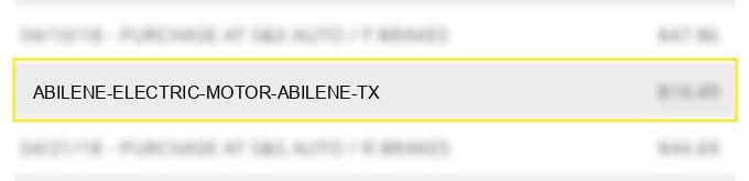 abilene electric motor abilene tx