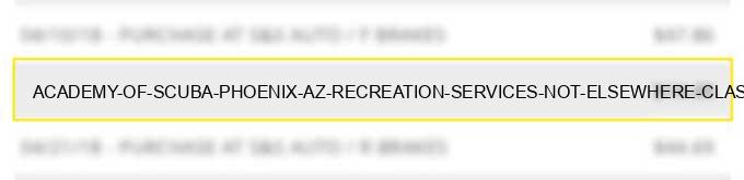 academy of scuba phoenix az recreation services not elsewhere classified