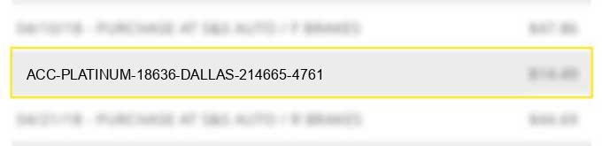 acc - platinum 18636 dallas (214)665-4761