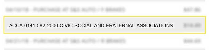 acca 0141 582 2000 civic social and fraternal associations