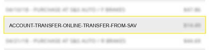 account transfer online transfer from sav