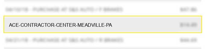 ace contractor center meadville pa