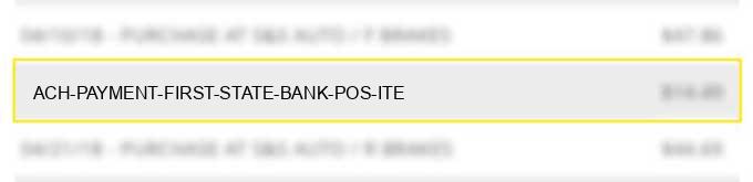 ach payment first state bank pos ite