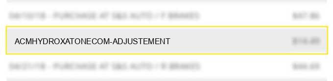 acm*hydroxatone.com adjustement