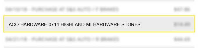 aco hardware #0714 highland mi hardware stores