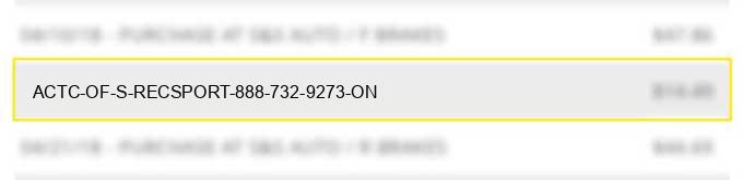 act*c of s recsport 888-732-9273 on