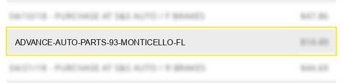 advance auto parts #93 monticello fl