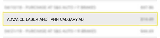 advance laser and tann calgary ab