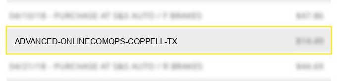 advanced online.comqps coppell tx