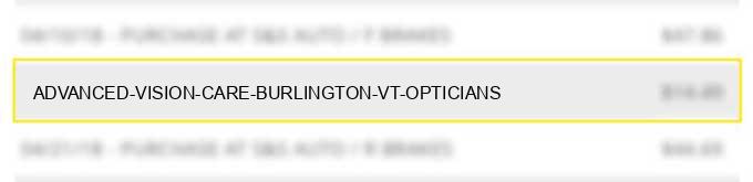 advanced vision care burlington vt opticians