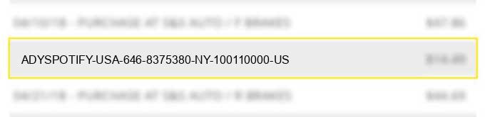 ady*spotify usa 646-8375380, ny 100110000 us