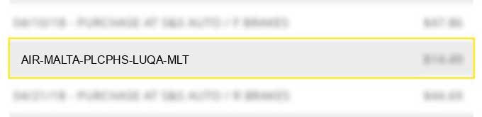 air malta plc/phs luqa mlt