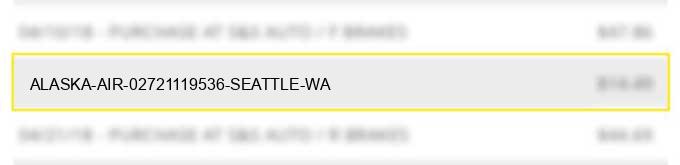alaska air 02721119536 seattle wa