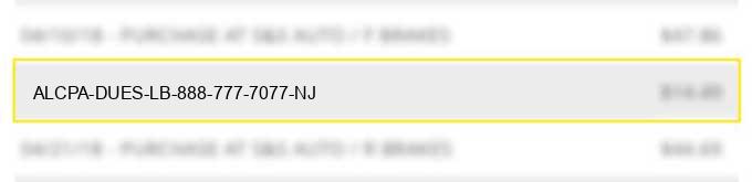 alcpa *dues lb 888-777-7077 nj