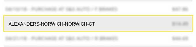 alexander's norwich norwich ct