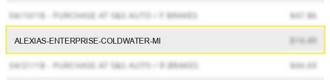 alexia's enterprise coldwater mi