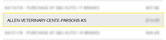 allen veterinary cente parsons ks