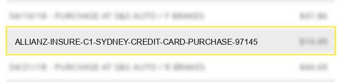 allianz insure c1 sydney credit card purchase $971.45