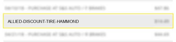 allied discount tire & hammond