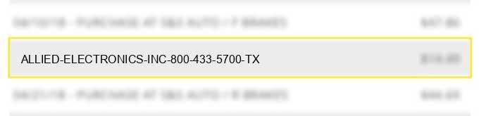 allied electronics inc 800-433-5700 tx