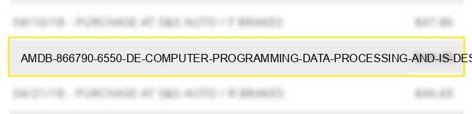 amdb (866)790 6550 de computer programming data processing and is design services