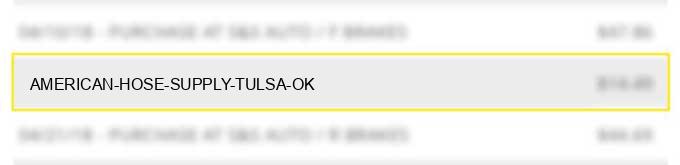 american hose & supply tulsa ok