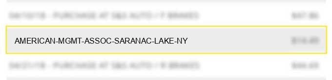 american mgmt assoc saranac lake ny