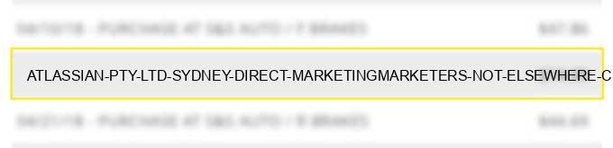 atlassian pty ltd sydney direct marketing/marketers not elsewhere classified