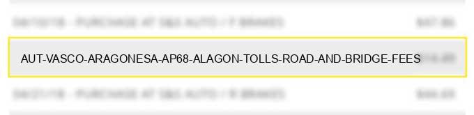 aut. vasco aragonesa ap68 alagon tolls road and bridge fees