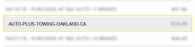 auto plus towing oakland ca