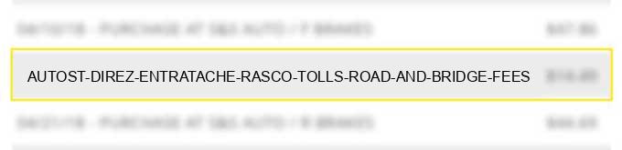 autost direz. entrata/che rasco tolls road and bridge fees