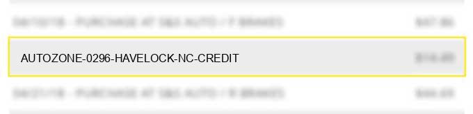 autozone #0296 havelock nc credit