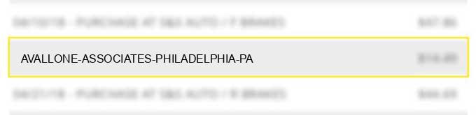 avallone associates philadelphia pa