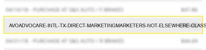 avo*advocare intl tx direct marketing/marketers not elsewhere classified