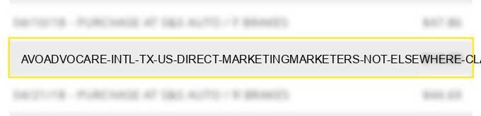 avo*advocare intl tx us direct marketing/marketers not elsewhere classified