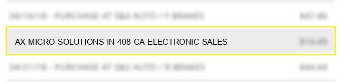 ax micro solutions, in 408 ca electronic sales