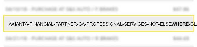 axianta financial partner ca professional services not elsewhere classified