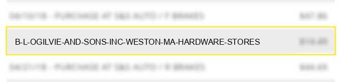 b l ogilvie and sons inc weston ma hardware stores